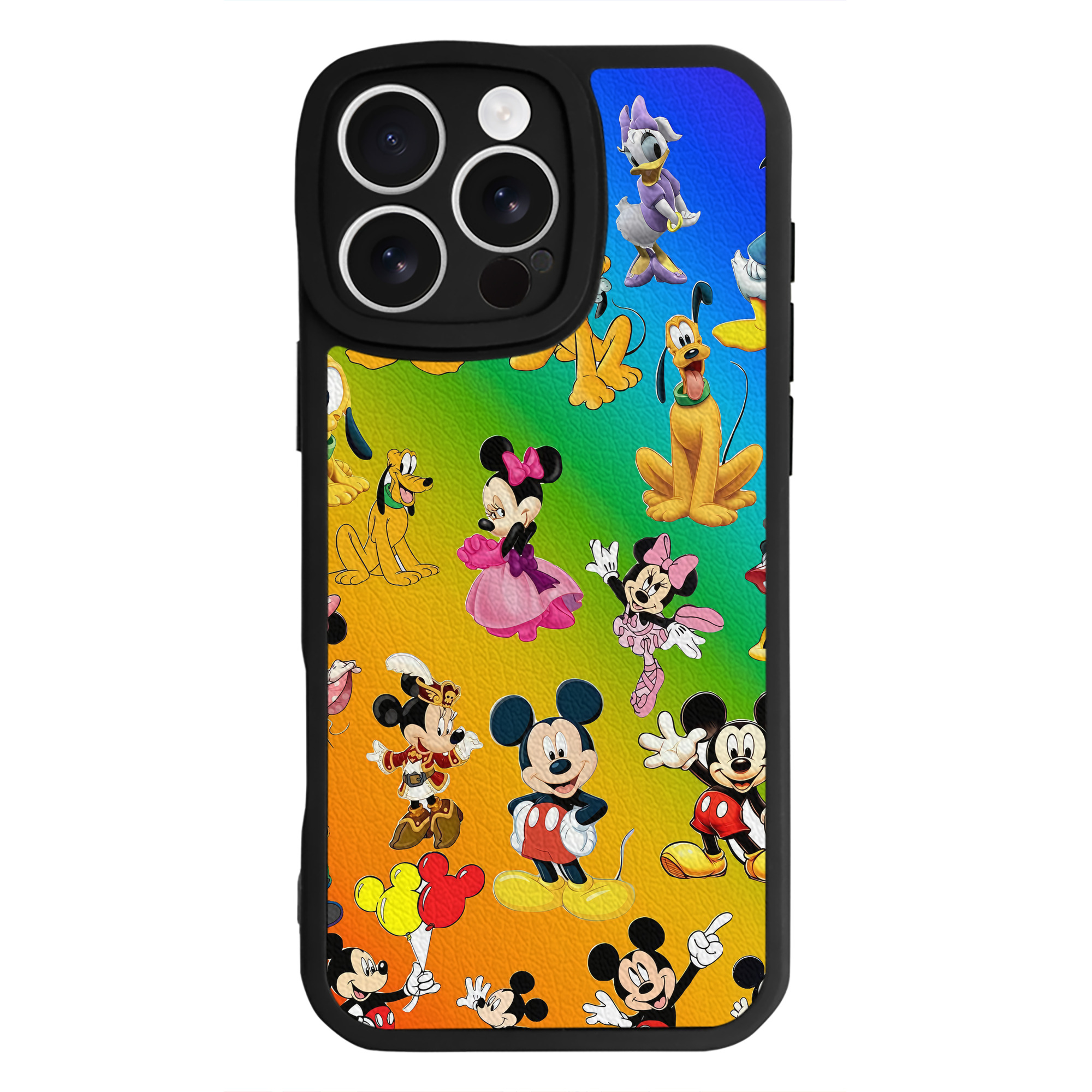 （画像用） ミッキーマウス Mickey Mouse 【iPhone 16シリーズ対応】シリコンスマホケース（レザー調） 材質：シリコン